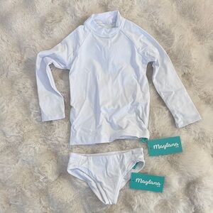 Kids White Rashguard Set